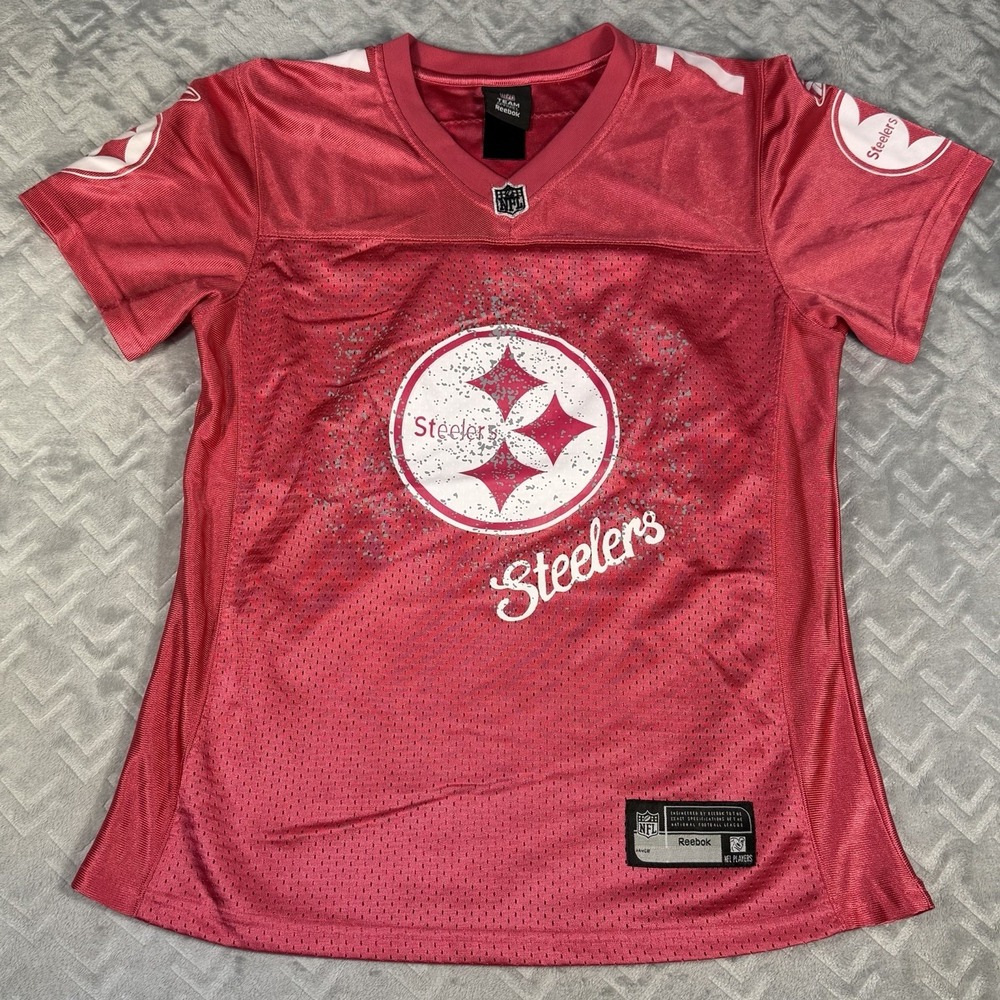 Pittsburgh Steelers Ben Roethlisberger Pink Reebok Jersey Women's Large NFL